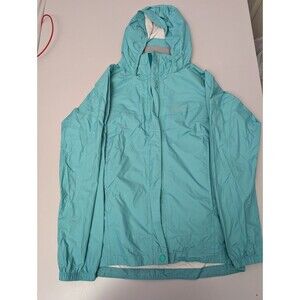 Marmot PreCip Womens Rain Jacket Size XL Teal Blue Hooded Waterproof Shell Coat